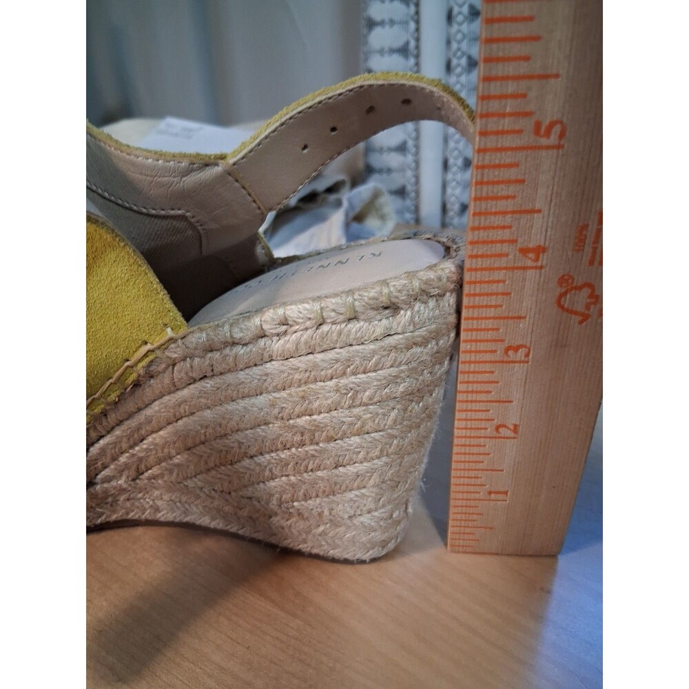 Kenneth Cole NY Olivia Yellow Suede Espadrille Wedge Sandals Ankle Strap Sz 6.5 - Picture 13 of 13